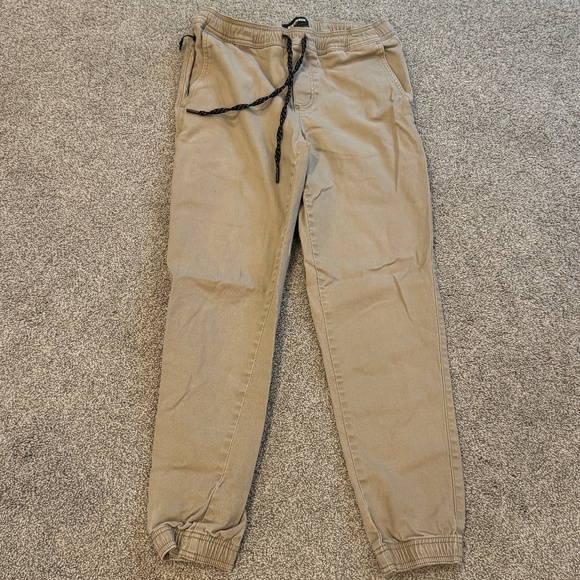 RSQ Jogger, S, EUC, Khaki, Drawstring closure, Elastic Waist, Cotton/Spandex - Picture 1 of 4
